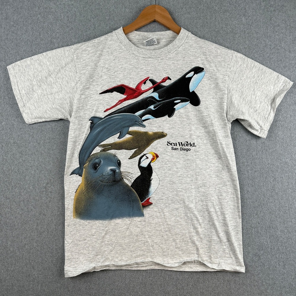 Vintage 90's SeaWorld San Diego T-Shirt Unisex Large Graphic Made in USA Killer